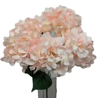 5 Head Small Petal Blush Pink Hydrangea Bunch