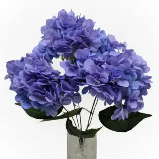 5 Head Small Petal Purple Hydrangea Bunch