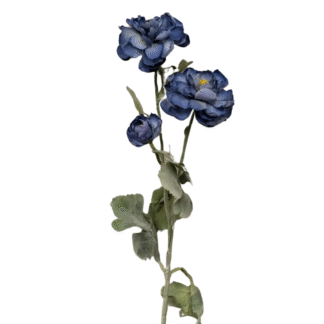 62cm 3 Head Blue Ranunculus