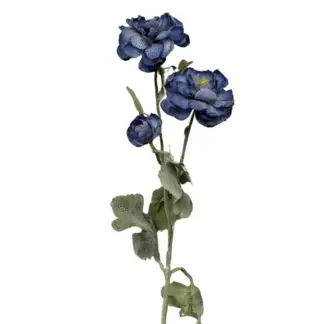 62cm 3 Head Blue Ranunculus