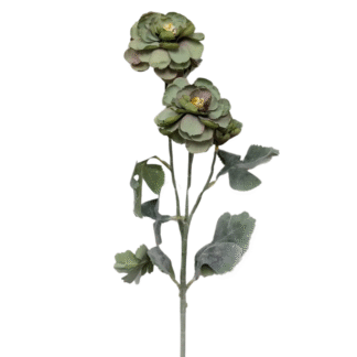 62cm 3 Head Green Ranunculus