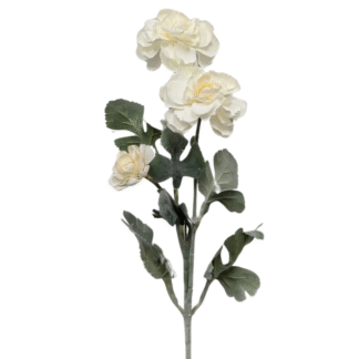 62cm 3 Head White Ranunculus