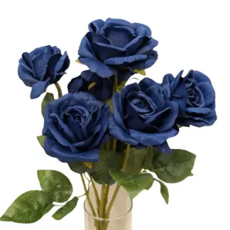 7 Head Navy Rose Bunch
