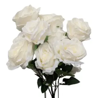 9 Head White Rose Bunch