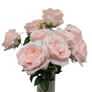 9 Head Pink Rose Bunch