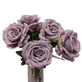 9 Head Lavender Rose Bunch