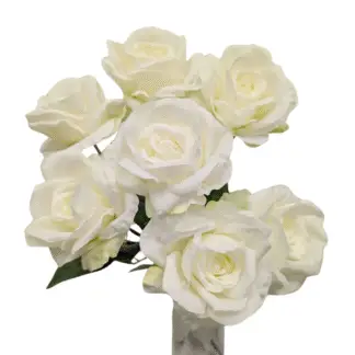 7 Head White Rose Bunch