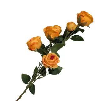 6 Head Orange Spray Rose
