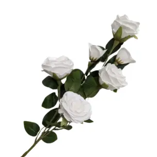 6 Head White Spray Rose