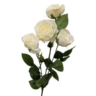4 Head White Spray Rose