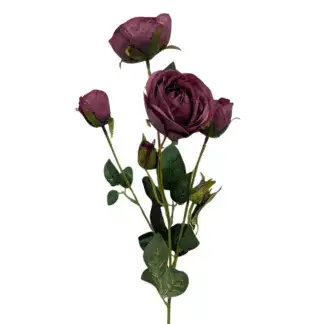 4 Head Dark Purple Spray Rose