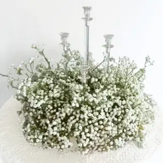 40cm Dia. White Babies Breath Ring w/ Accent Flowers