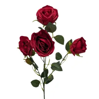 4 Head Red Spray Rose