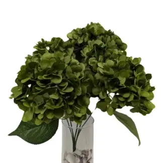 5 Head Small Petal Green Hydrangea Bunch