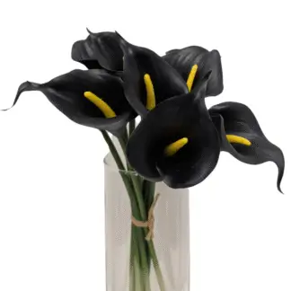 Black 9pc PVC Calla Lily Bunch