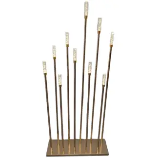 132cm 10 LED Gold Graduated Torch Stand