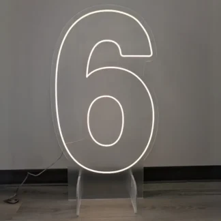1m Warm White LED Number '6'