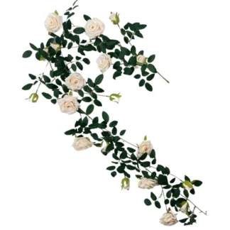 170cm Ivory Large Bloom Spray Rose Garland