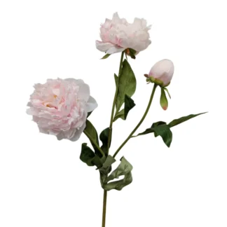 3 Head Pink Silk Peony