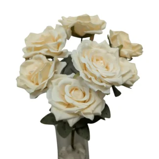7 Head Ivory Diamond Rose Bunch