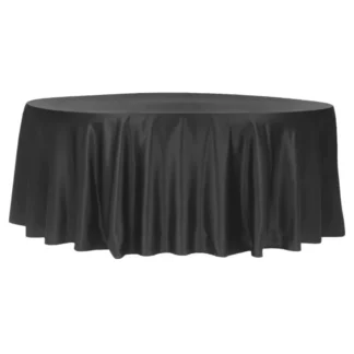 120" Round Black Lamour Tablecloth