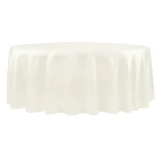 120" Round Ivory Lamour Tablecloth