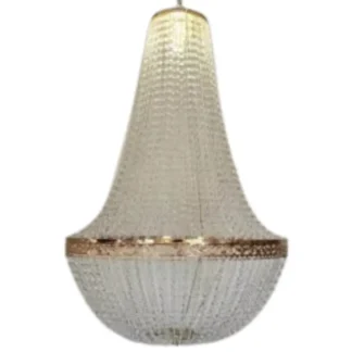 Small Gold and Acrylic Crystal Bell Chandelier