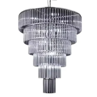 6 Tier Silver Cascading Chandelier