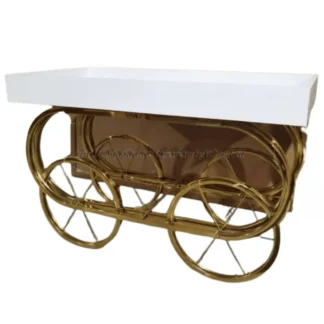 Electroplated Gold w/ White Melamine Dessert Cart