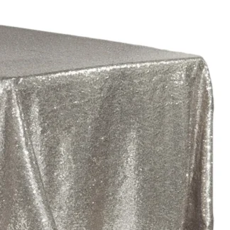 90x156" Silver Sequin Tablecloth