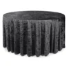 black 120 round crushed velvet tablecloth