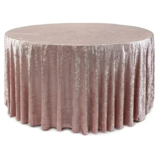 120" Blush Pink Crushed Velvet Tablecloth