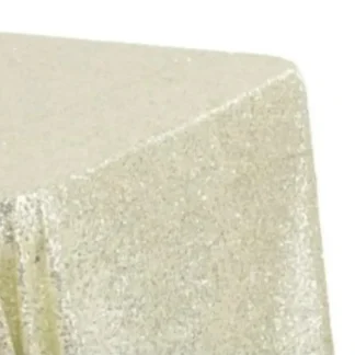 90x156" Ivory Sequin Tablecloth