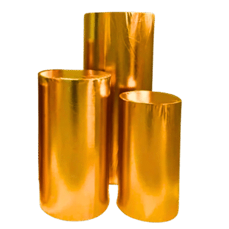 Copper Metallic Round Plinth Cover Set