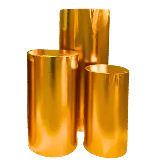 Copper Metallic Round Plinth Cover Set