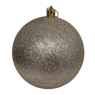10cm Glitter Champagne Shatter Proof Ball Ornament