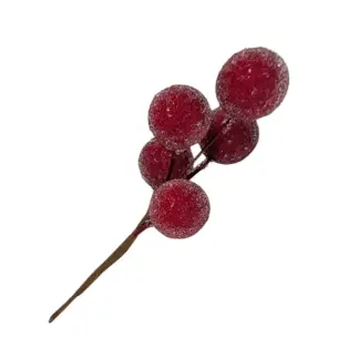 9cm Frosted Red Berry Pick