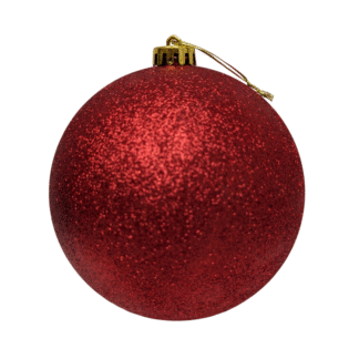 15cm Glitter Burgundy Shatter Proof Ball Ornament