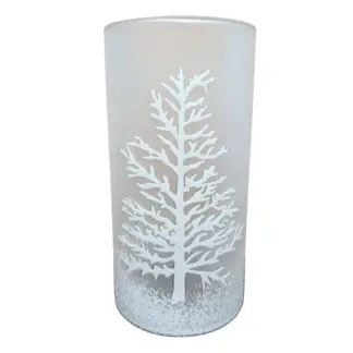 White Christmas Tree Cylinder Vase 12/box