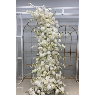 Deluxe Uneven Stand Floral Arrangement Mixed White Flowers 2pc