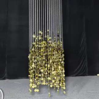 Large Champagne Hanging Acrylic Crystal Shimmer Column