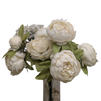 Ivory 6 Head Peony Bunch