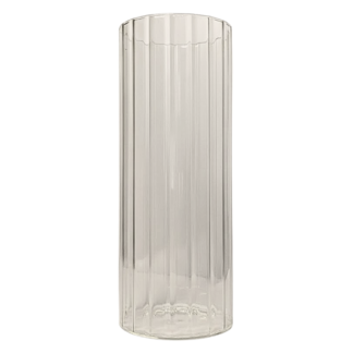 10x30cm Clear Glass Ribbed Cylinder Vase 12/case