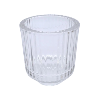 Clear Ribbed Votive Candle Holder 12/cs.