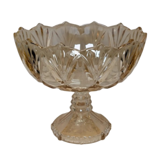 20cm Gold Glass Compote Vase