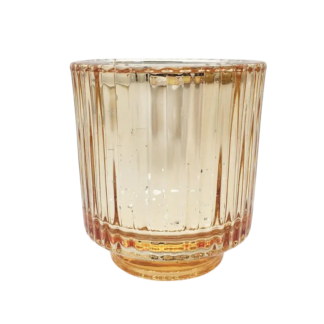 Gold Mercury Ribbed Votive Candle Holder 12/cs.