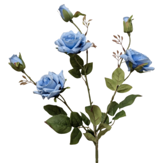 6 Head Blue Single Stem Star Spray Rose