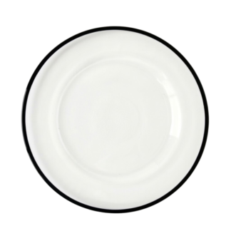 13" Clear Glass Black Edge Charger Plate 8/case