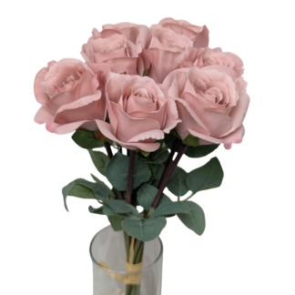 8pc Light Pink Single Stem Rose Bunch