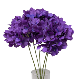 Petite 5 Head Small Petal Dark Purple Hydrangea